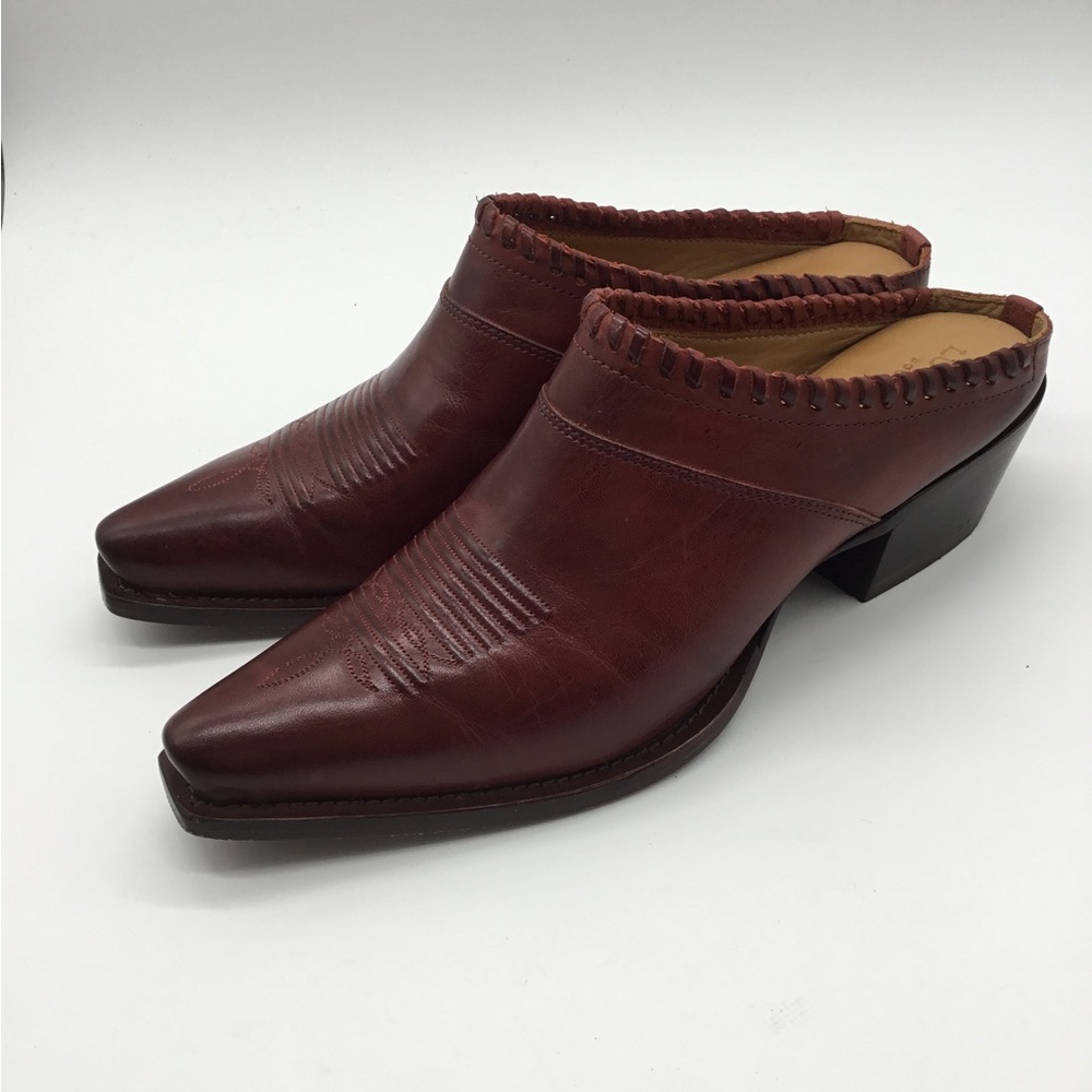 Lucchese Western Kim Red Leather Mule